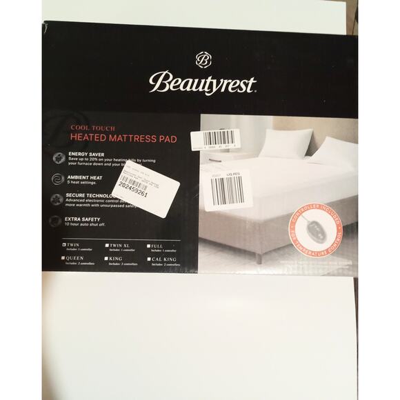 Beauty Rest Cool Touch Heated Mattress Pad Twin Size White - Picture 7 of 7